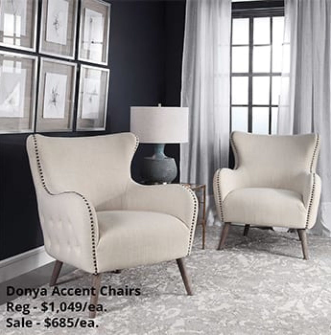 Donya Studded Accent Chairs