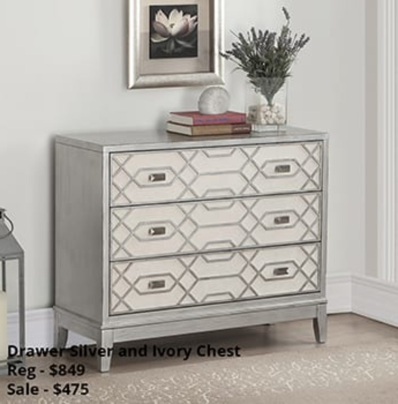 Drawer silver and Ivory chest